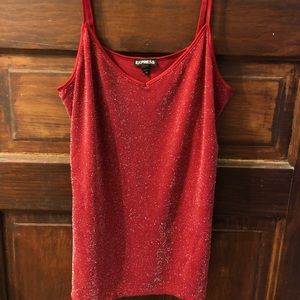 Red sparkly tank wore once